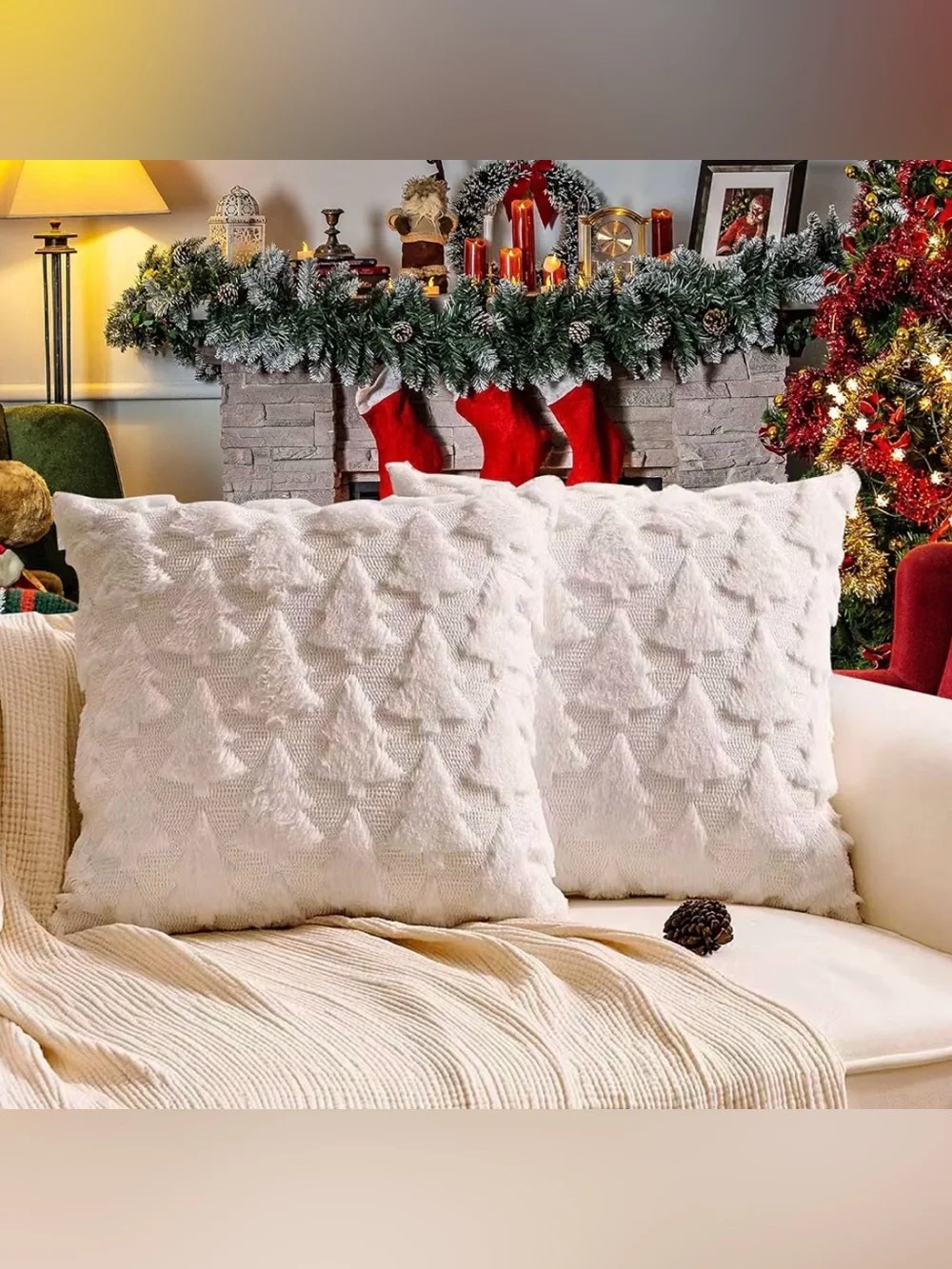 Christmas Tree Textured Pillow Covers